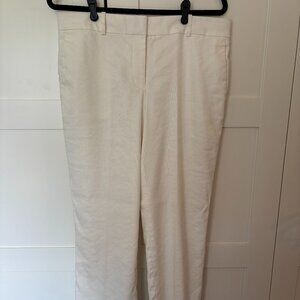 Classic Ann Taylor Ivory Straight Leg Trousers, Size 10 Curvy, Fully Lined